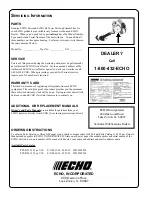 Предварительный просмотр 30 страницы Echo 001001 - 503999 Operator'S Manual