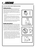 Предварительный просмотр 8 страницы Echo 02001001 Operator'S Manual