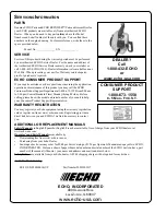 Preview for 28 page of Echo 02001001 Operator'S Manual