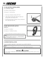 Preview for 16 page of Echo 02999999 Operator'S Manual