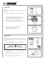 Preview for 30 page of Echo 02999999 Operator'S Manual