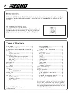 Preview for 2 page of Echo 06001247 Operator'S Manual