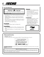 Preview for 6 page of Echo 06001247 Operator'S Manual