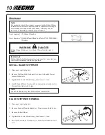 Предварительный просмотр 10 страницы Echo 06999999 Operator'S Manual