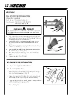 Предварительный просмотр 12 страницы Echo 07001001 Operator'S Manual