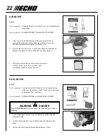 Предварительный просмотр 22 страницы Echo 07001001 Operator'S Manual