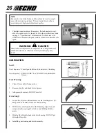 Предварительный просмотр 26 страницы Echo 07001001 Operator'S Manual