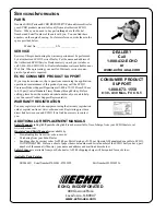 Preview for 32 page of Echo 07001001 Operator'S Manual