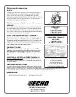 Preview for 24 page of Echo 1E PB-24LN Operator'S Manual