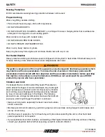 Предварительный просмотр 6 страницы Echo 99944200465 Operator'S Manual