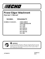 Предварительный просмотр 1 страницы Echo 99944200475 Operator'S Manual