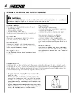 Preview for 4 page of Echo 99944200485 Operator'S Manual