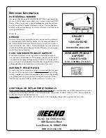 Предварительный просмотр 16 страницы Echo 99944200540 Operator'S Manual