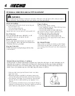 Предварительный просмотр 4 страницы Echo 99944200545 Operator'S Manual