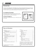 Предварительный просмотр 2 страницы Echo 99944200590 SRM-2100SB/2400SB Operator'S Manual