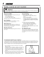 Предварительный просмотр 4 страницы Echo 99944200595 Operator'S Manual