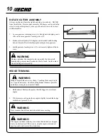 Предварительный просмотр 10 страницы Echo 99944200595 Operator'S Manual