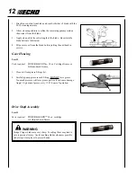 Предварительный просмотр 12 страницы Echo 99944200595 Operator'S Manual