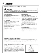 Предварительный просмотр 4 страницы Echo 99944200600 Operator'S Manual