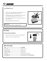 Preview for 12 page of Echo 99944200600 Operator'S Manual