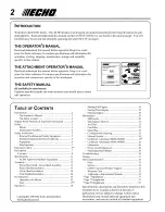 Предварительный просмотр 2 страницы Echo 99944200610, SRM-2100SB, SRM-2400SB, SRM-210SB, SRM-211SB, SRM-260SB, SRM-261SB, PAS-2100, PAS-2400, PAS2601, PAS-210,... Operator'S Manual