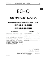 Echo 99944200610, SRM-2100SB, SRM-2400SB, SRM-210SB, SRM-211SB, SRM-260SB, SRM-261SB, PAS-2100, PAS-2400, PAS2601, PAS-210,... Service Manual preview