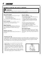 Preview for 4 page of Echo 99944200615 Operator'S Manual