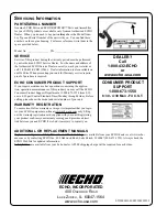 Предварительный просмотр 16 страницы Echo 99944200615 Operator'S Manual