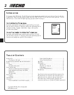 Preview for 2 page of Echo 99944200840 Operator'S Manual