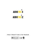 Preview for 1 page of Echo AUDIOFIRE 8 Owner'S Manual