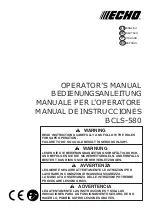 Предварительный просмотр 1 страницы Echo BCLS-580 Operator'S Manual