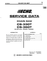 Предварительный просмотр 1 страницы Echo CHAIN SAW CS-330T Service Data