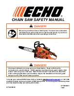 Echo CHAIN SAW Safety Manual предпросмотр