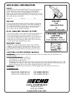 Предварительный просмотр 22 страницы Echo CS-3000 TYPE 1E - SERIAL NUMBER 2994 - 4033 Operator'S Manual