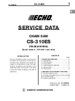 Предварительный просмотр 1 страницы Echo CS-310ES Service Data