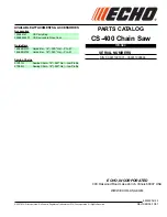 Echo CS-400 - PARTS CATALOG SERIAL NUMBER C09011001001 -... Parts Catalog предпросмотр