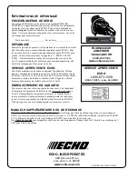 Предварительный просмотр 72 страницы Echo CS-400 Instruction Manual