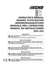 Preview for 1 page of Echo DHC-200 Operator'S Manual