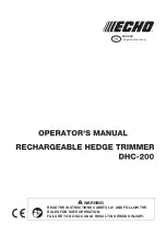 Preview for 3 page of Echo DHC-200 Operator'S Manual