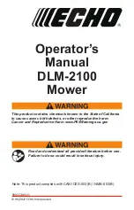 Предварительный просмотр 1 страницы Echo DLM-2100 Operator'S Manual