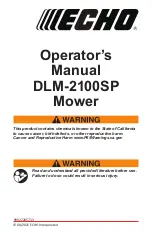 Предварительный просмотр 1 страницы Echo DLM-2100SP Operator'S Manual