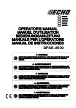 Preview for 1 page of Echo DPAS-2600 Operator'S Manual