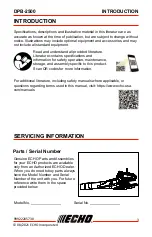 Предварительный просмотр 3 страницы Echo DPB-2500 Operator'S Manual