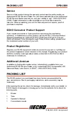 Preview for 4 page of Echo DPB-2500 Operator'S Manual