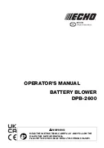 Предварительный просмотр 3 страницы Echo DPB-2600 Operator'S Manual