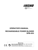 Preview for 1 page of Echo DPB-600 Operator'S Manual