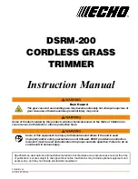 Preview for 1 page of Echo DSRM-200 Instruction Manual