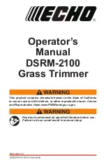 Предварительный просмотр 1 страницы Echo DSRM-2100 Operator'S Manual