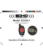Echo ECHO-1 Operations & Installation Manual предпросмотр