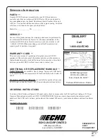 Preview for 16 page of Echo ECS-2000 Operator'S Manual